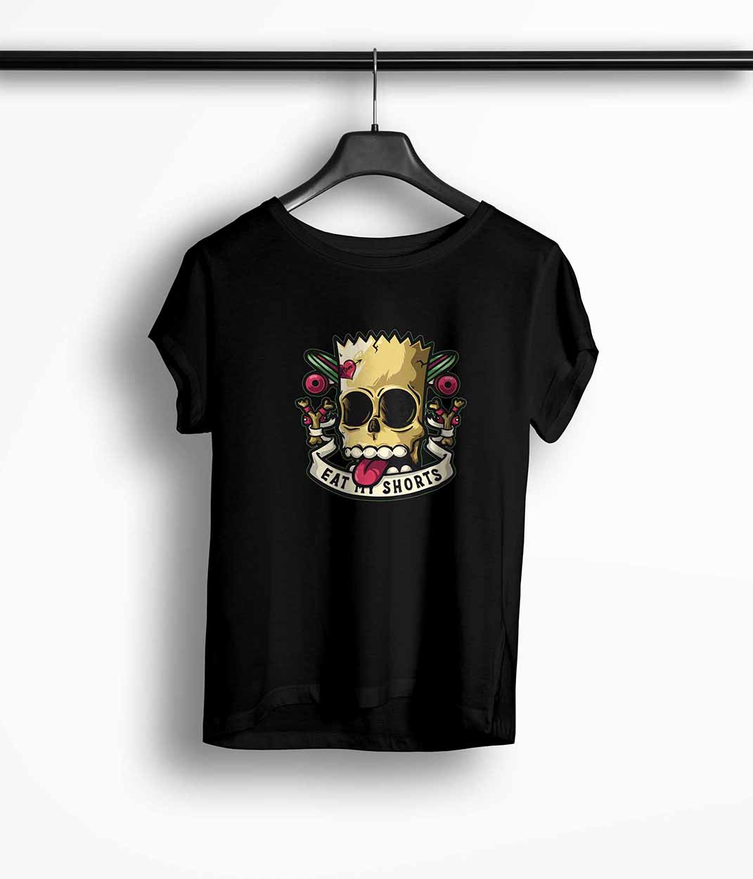 Tricou Femei Personalizat Bart Eat My Shorts - Femei-Negru