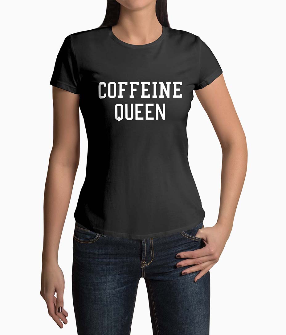 Tricou Femei Personalizat Coffeine Queen - Femei-Negru