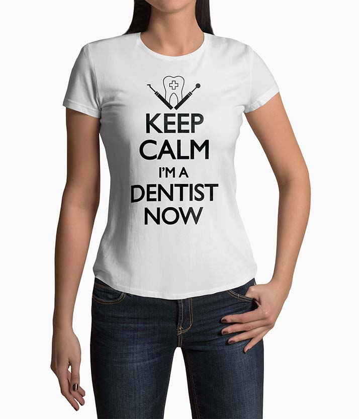 Tricou Femei Personalizat Keep Calm I'm A Dentist Now