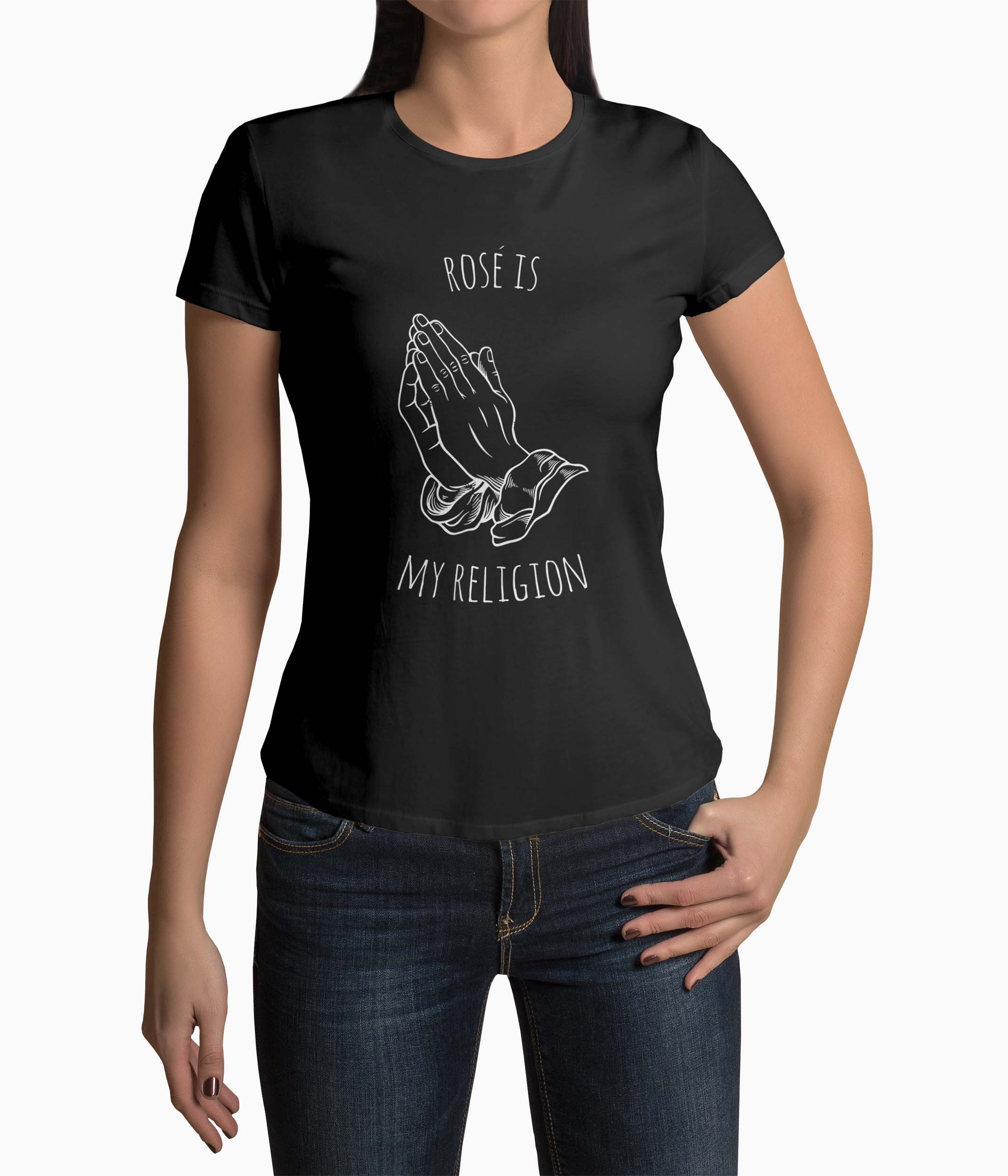 Tricou Femei Personalizat Rose Is My Religion - Femei-Negru