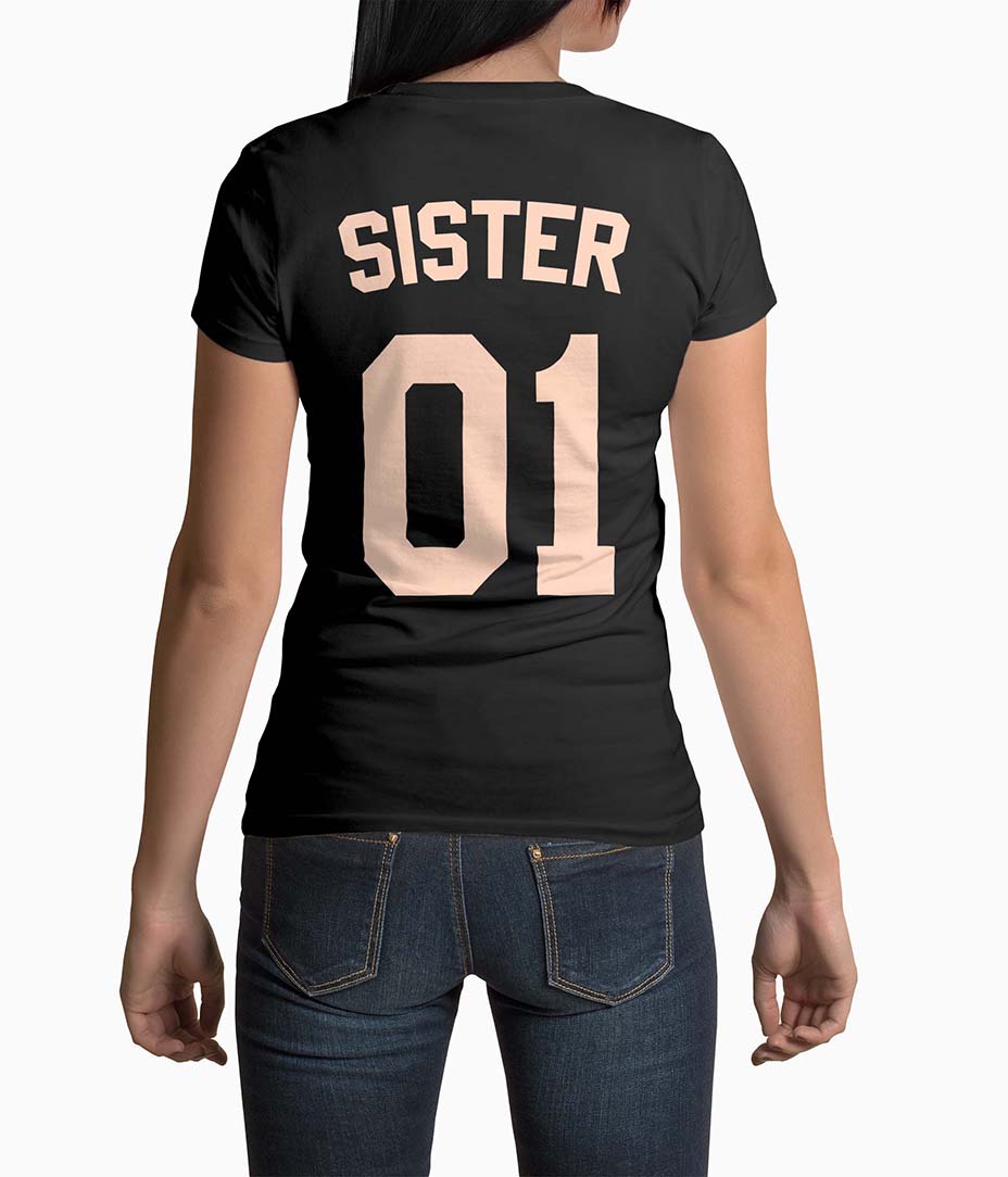 Tricou Femei Personalizat Sister 01 - Femei-Negru