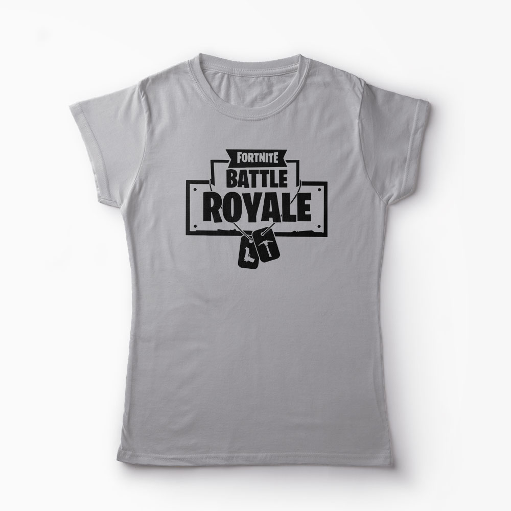 Tricou Fortnite Dog Tag - Femei-Gri