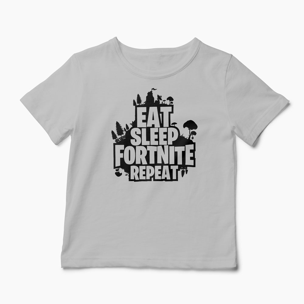 Tricou Fortnite Eat Sleep Repeat - Copii-Gri