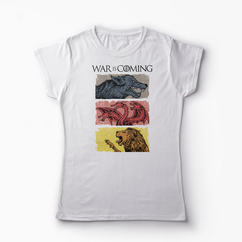 Tricou Game of Thrones - War is Coming - Femei-Alb
