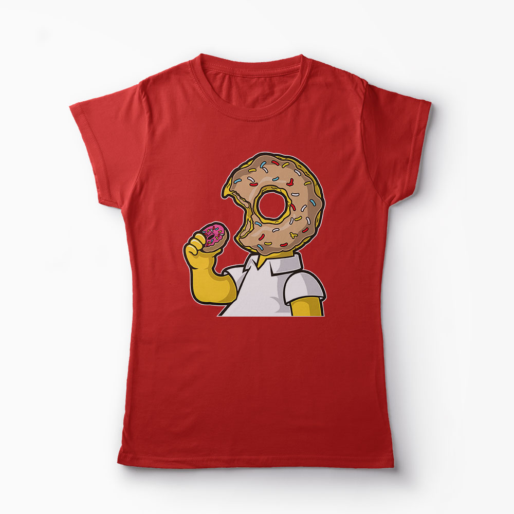 Tricou Homer Love Donut - Femei-Roșu