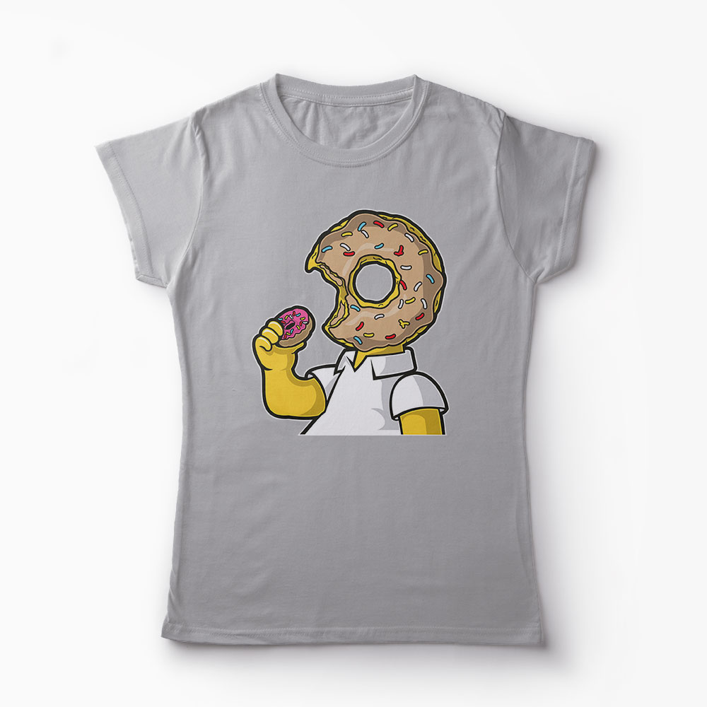Tricou Homer Love Donut - Femei-Gri