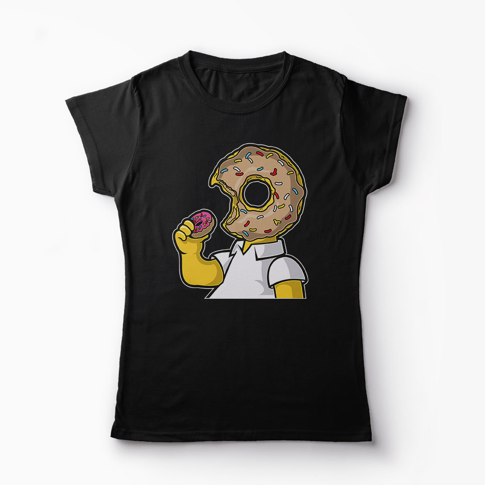 Tricou Homer Love Donut - Femei-Negru