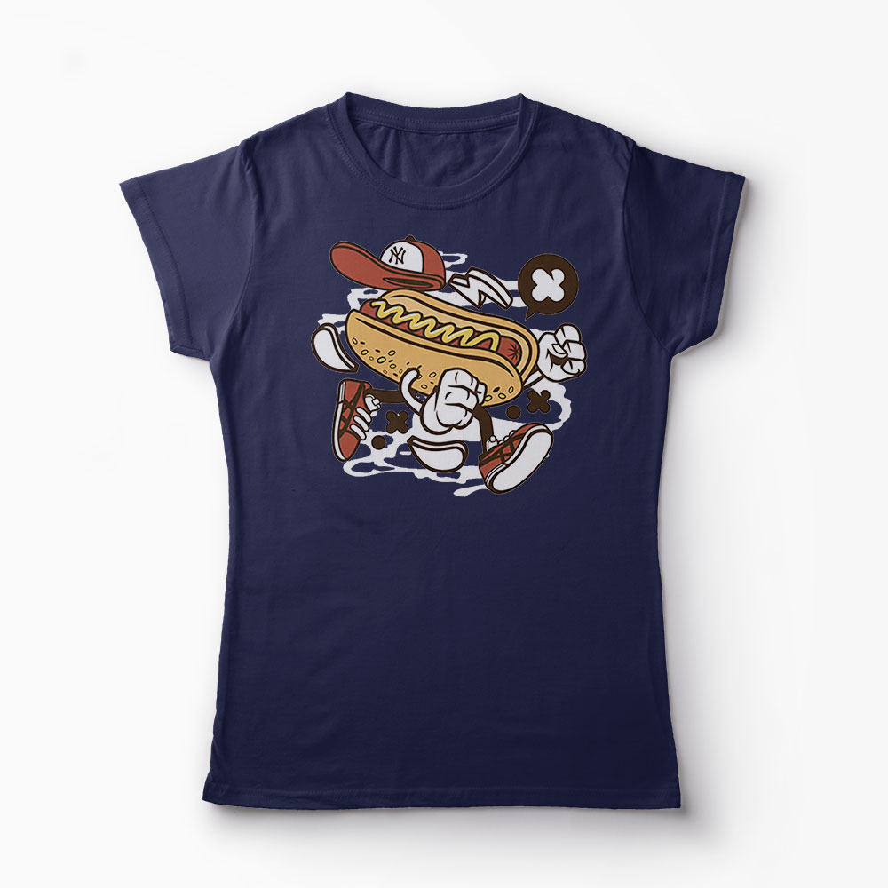 Tricou HotDog NYC - Femei-Bleumarin