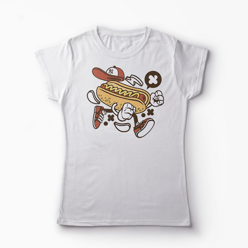 Tricou HotDog NYC - Femei-Alb