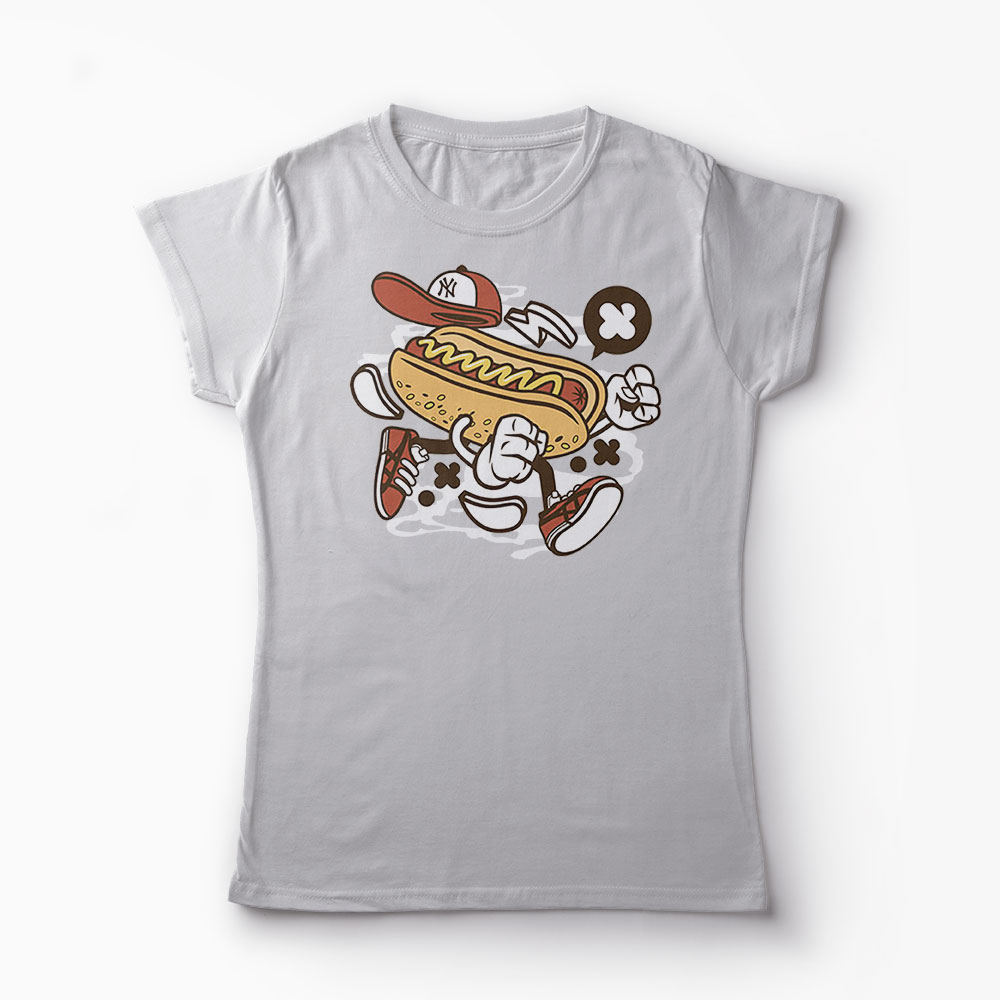 Tricou HotDog NYC - Femei-Gri