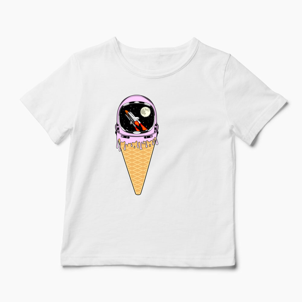 Tricou Înghețată Astronaut - Copii-Alb