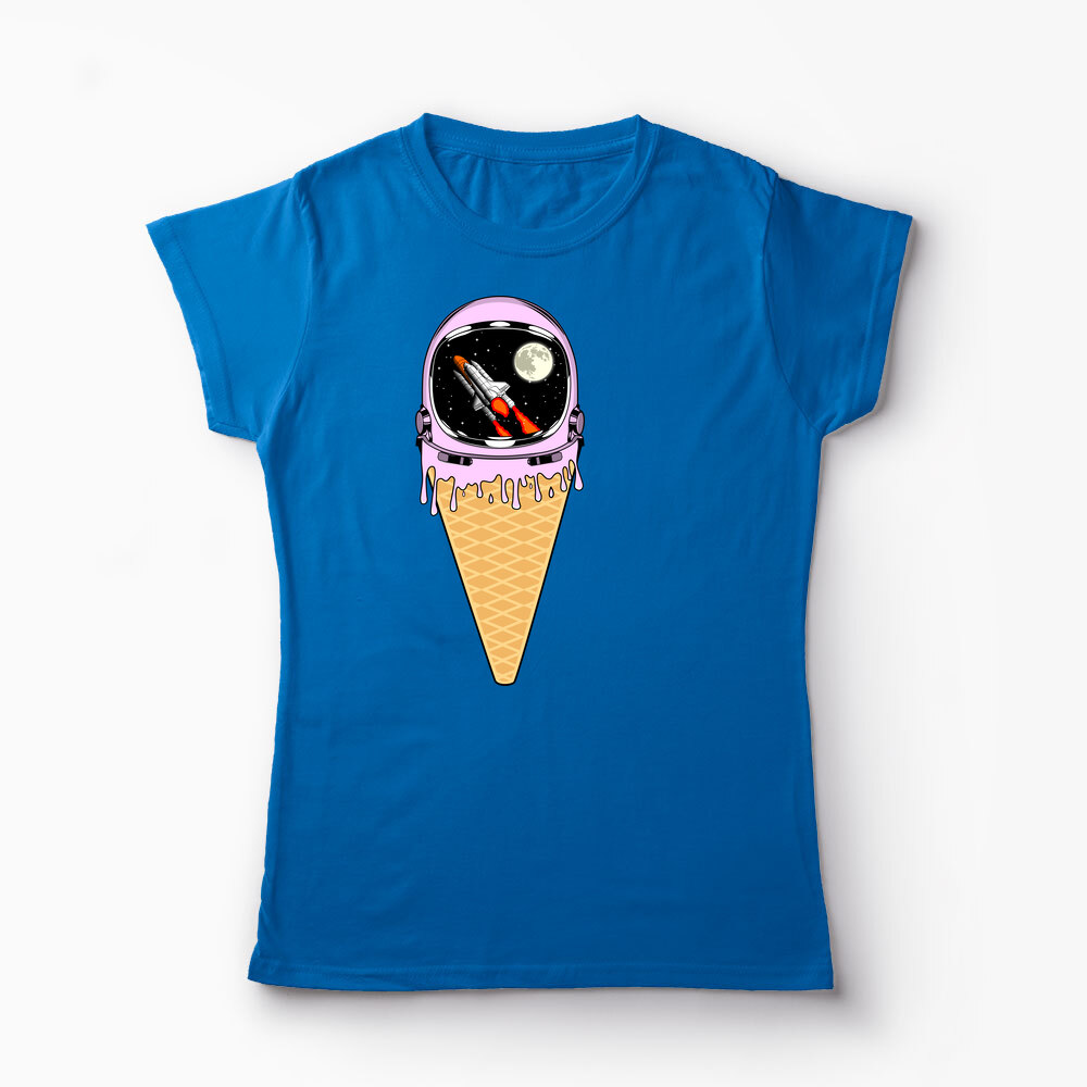 Tricou Înghețată Astronaut - Femei-Albastru Regal