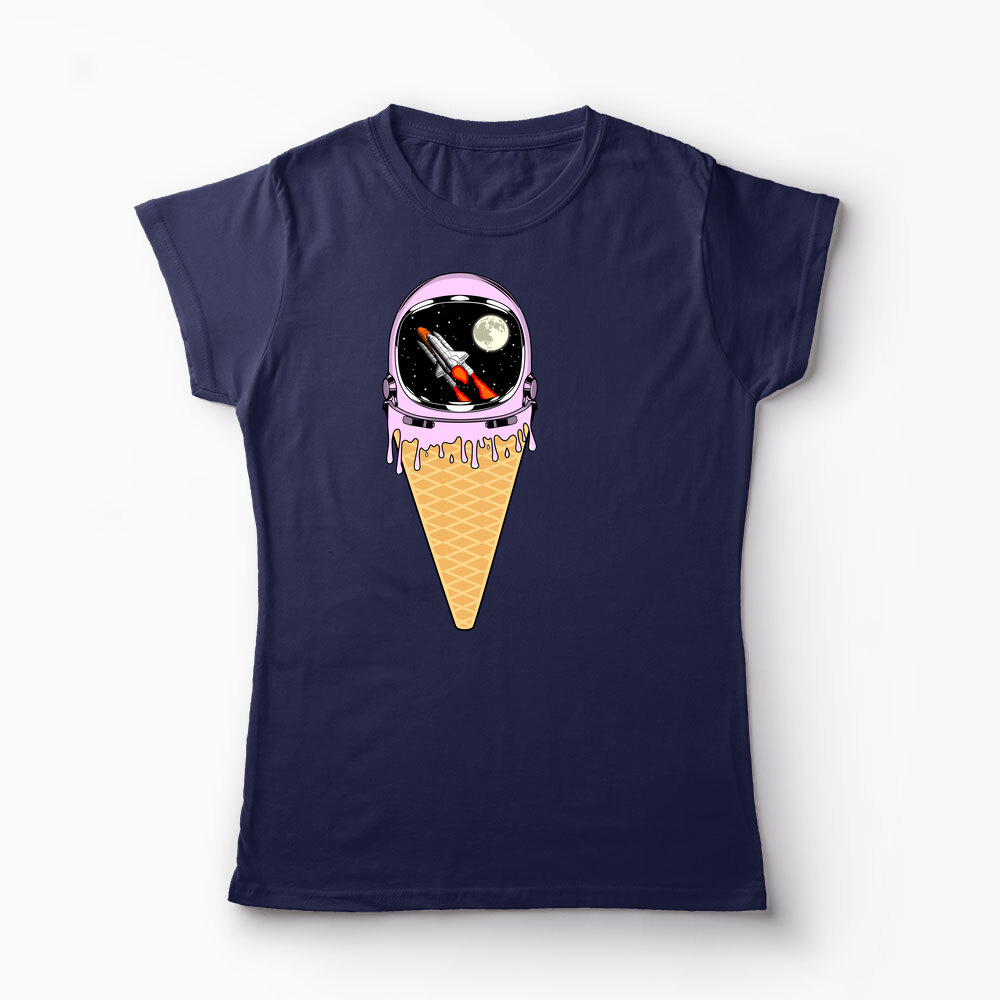 Tricou Înghețată Astronaut - Femei-Bleumarin