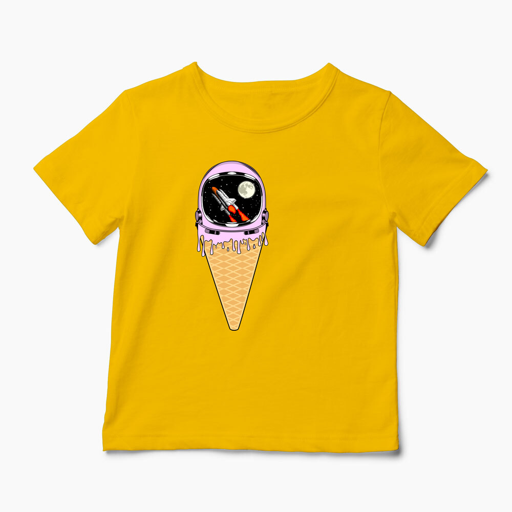 Tricou Înghețată Astronaut - Copii-Galben