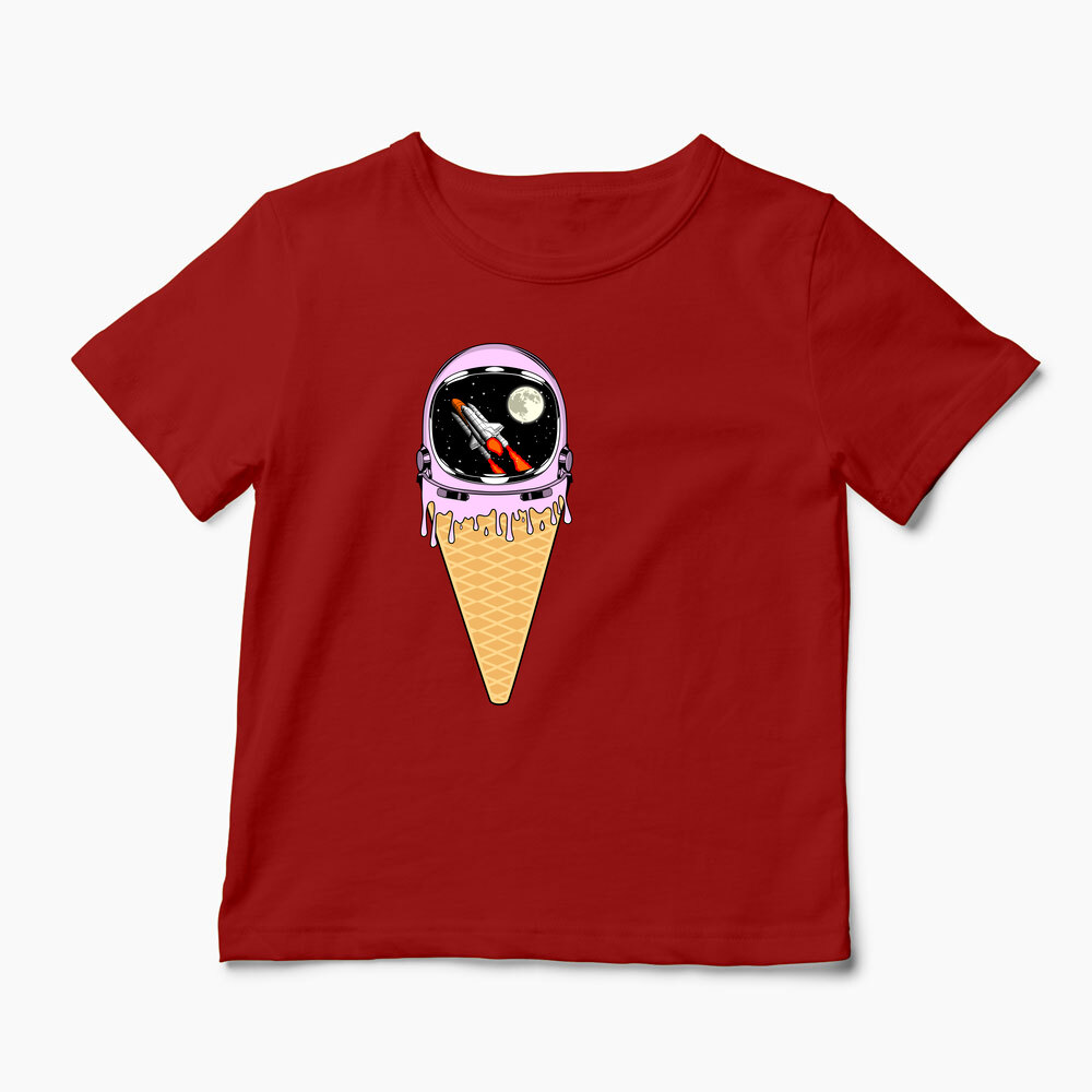 Tricou Înghețată Astronaut - Copii-Roșu