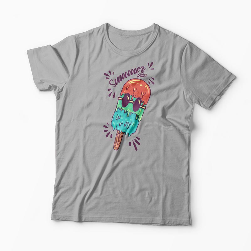 Tricou Summer Vibes Înghețată de Vară - Bărbați-Gri