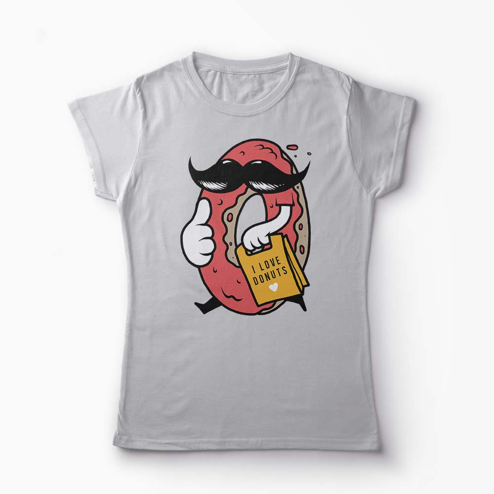 Tricou Iubesc Donut-urile - Femei-Gri