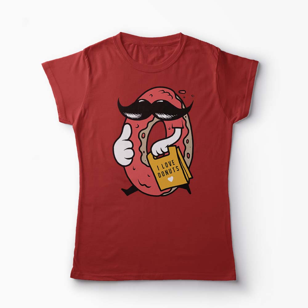 Tricou Iubesc Donut-urile - Femei-Roșu