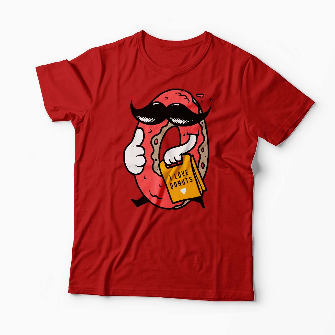 Tricou Iubesc Donut-urile - Bărbați-Roșu