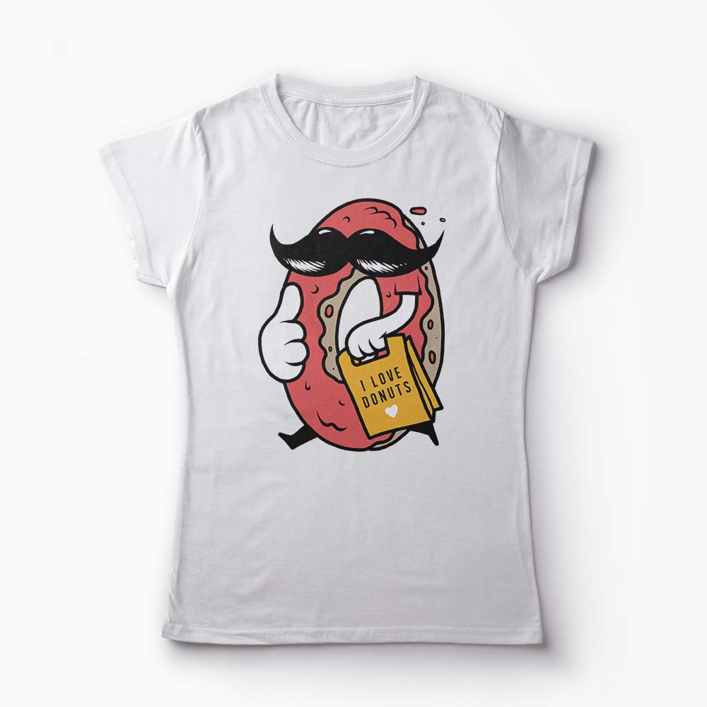 Tricou Iubesc Donut-urile - Femei-Alb