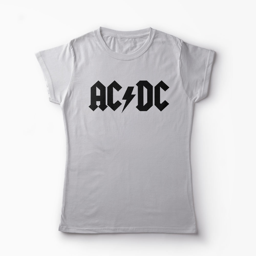 Tricou Logo AC /DC - Femei-Gri