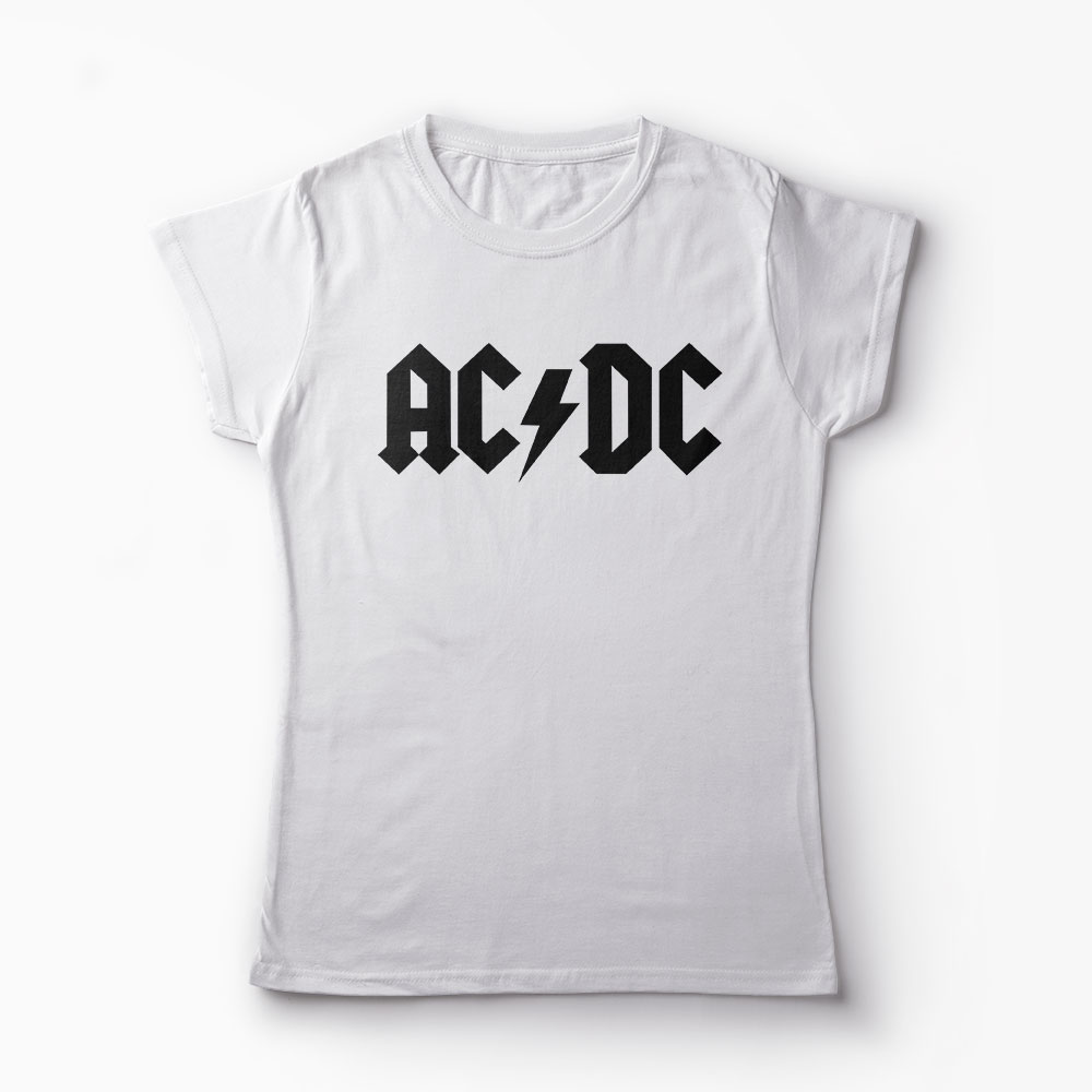Tricou Logo AC /DC - Femei-Alb
