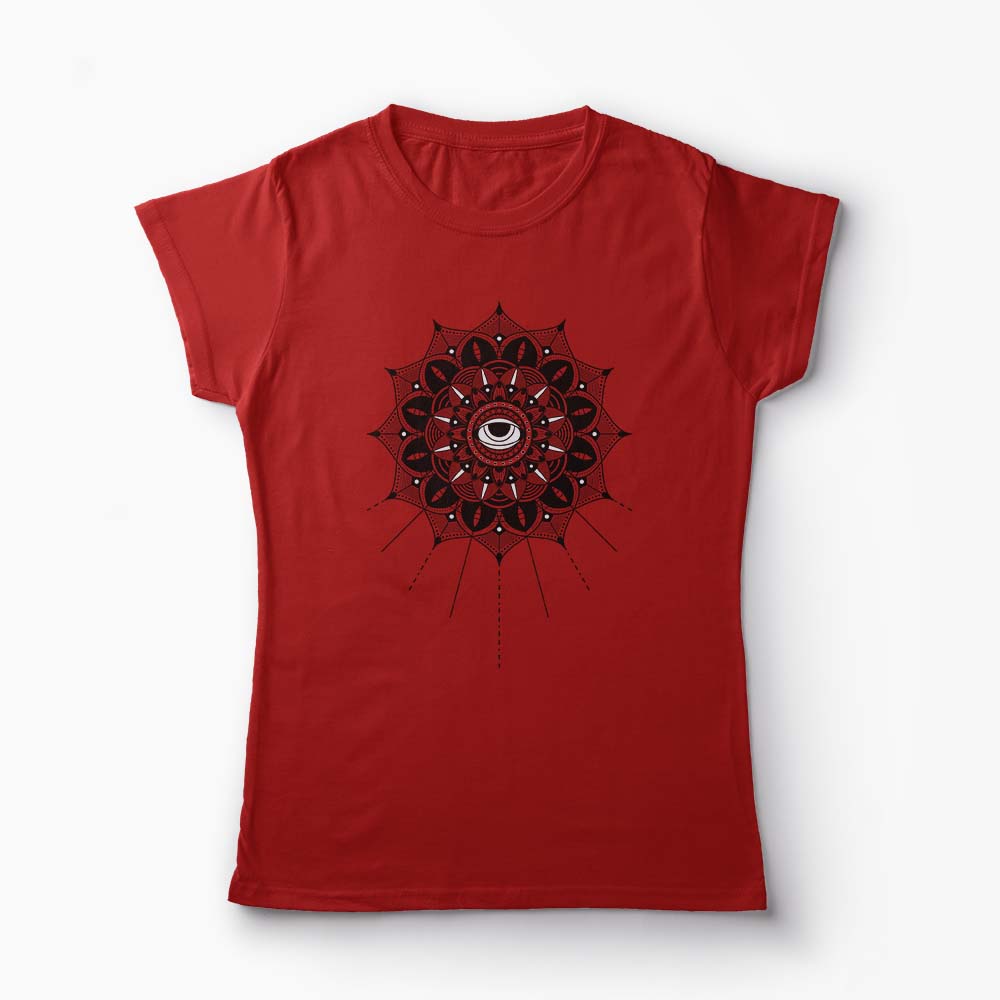 Tricou Mandala Sun - Femei-Roșu