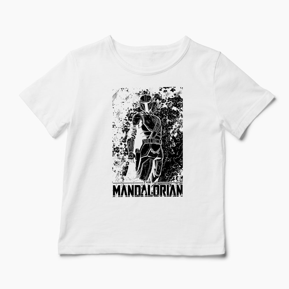 Tricou Mandalorian - Star Wars - Copii-Alb