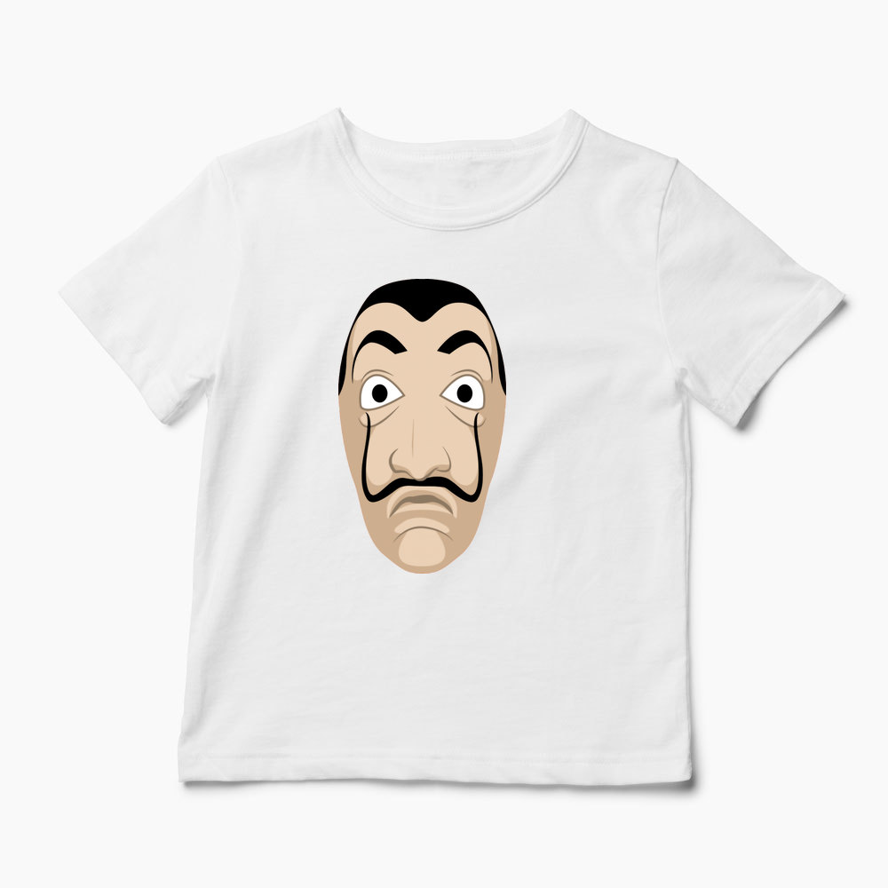 Tricou Mască Dali - Casa de Papel - Copii-Alb
