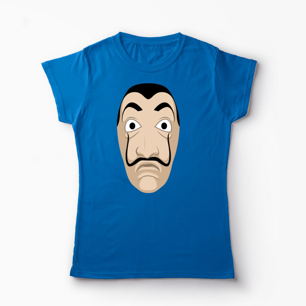 Tricou Mască Dali - Casa de Papel - Femei-Albastru Regal