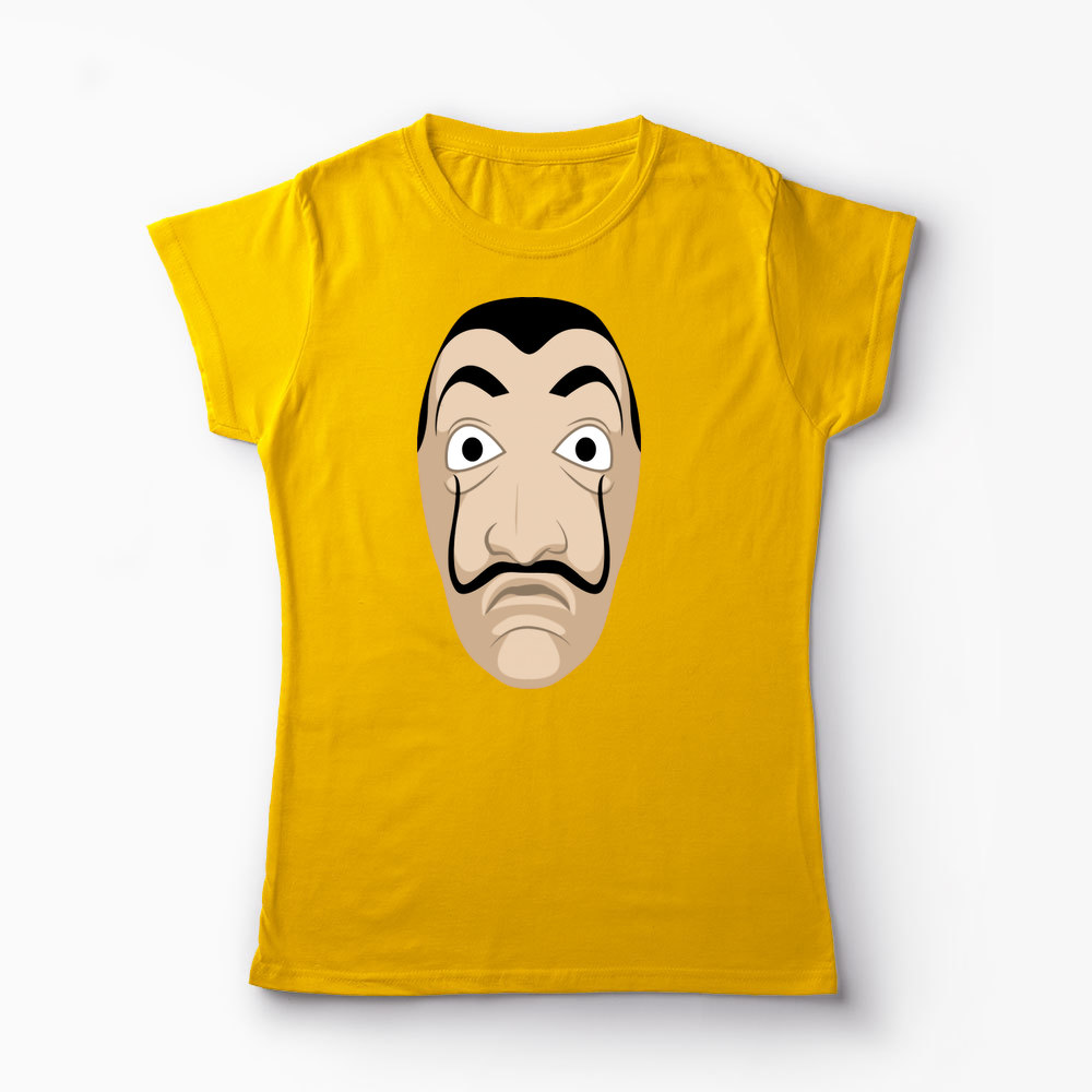 Tricou Mască Dali - Casa de Papel - Femei-Galben