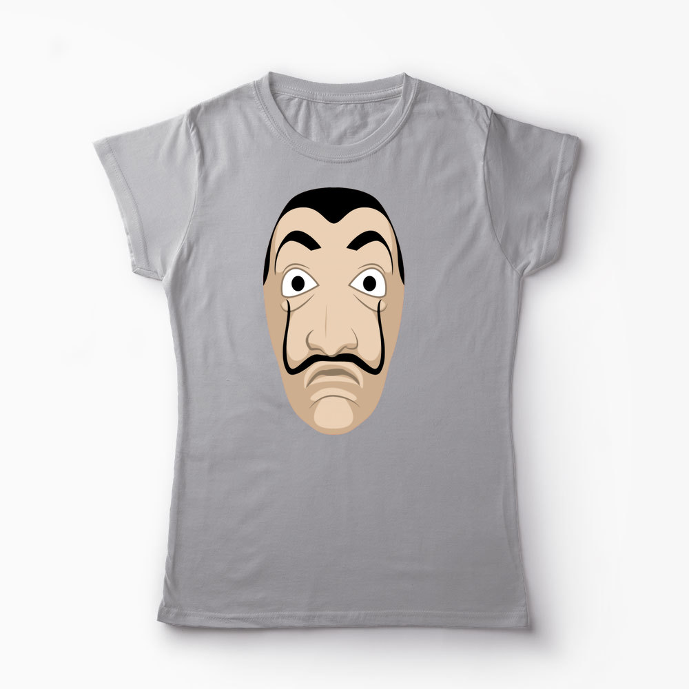 Tricou Mască Dali - Casa de Papel - Femei-Gri