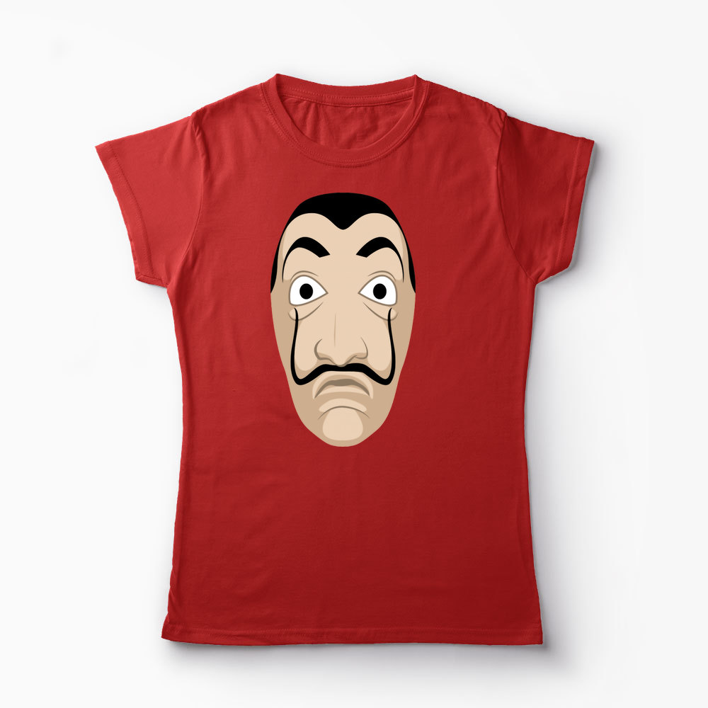 Tricou Mască Dali - Casa de Papel - Femei-Roșu