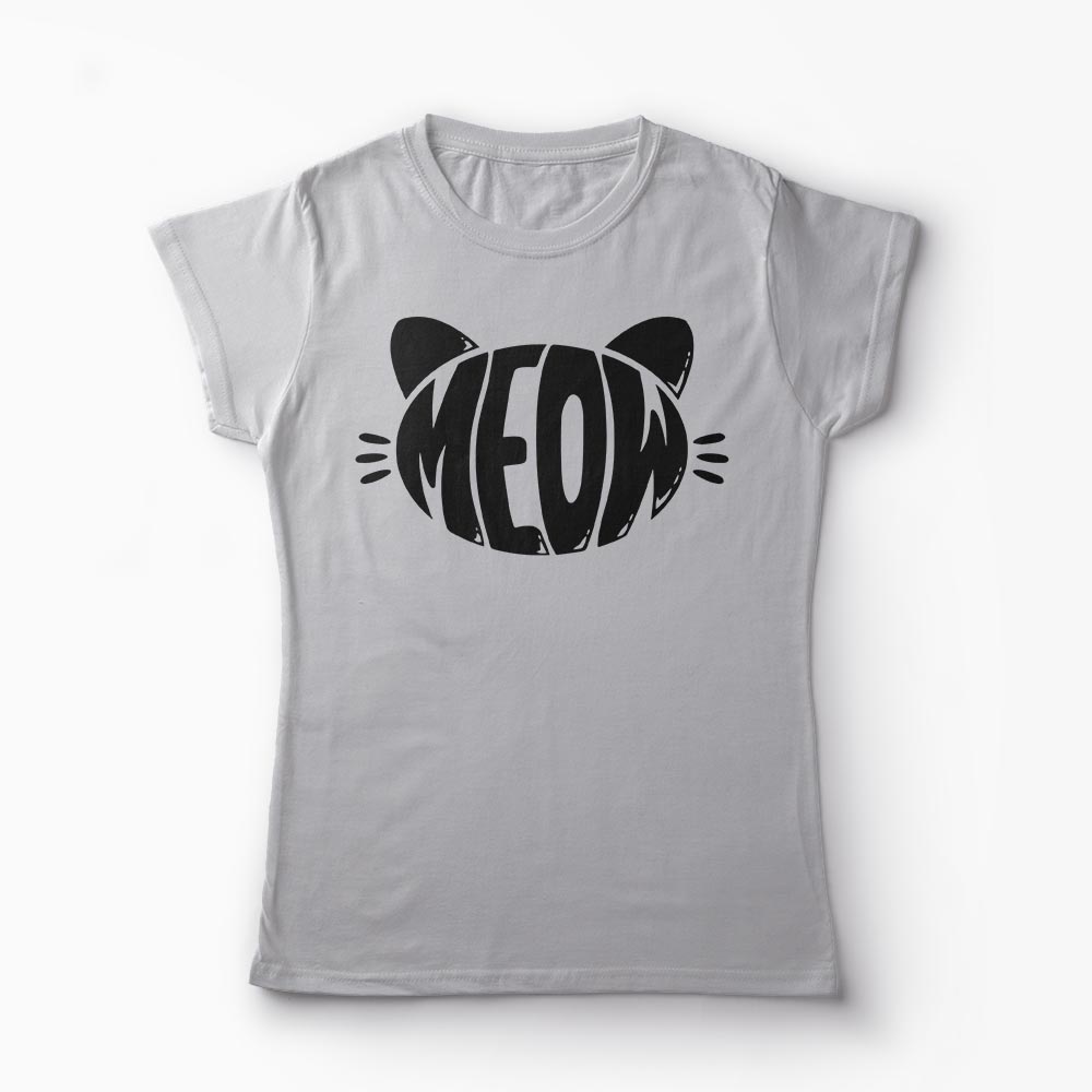 Tricou Meow  - Femei-Gri