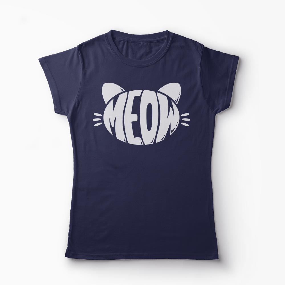Tricou Meow  - Femei-Bleumarin