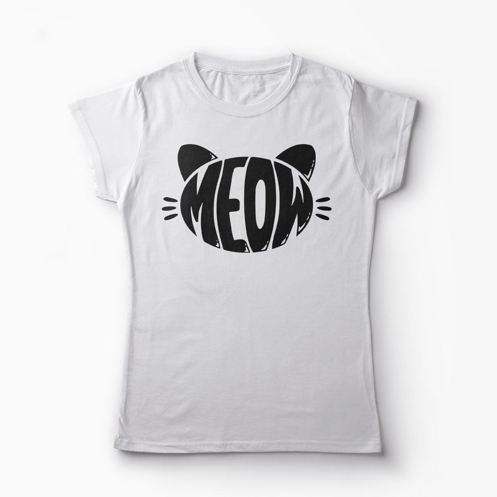 Tricou Meow  - Femei-Alb
