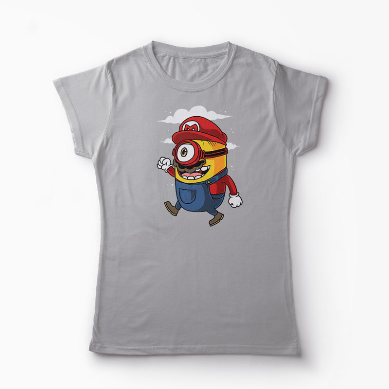 Tricou Minion Super Mario Bros - Femei-Gri