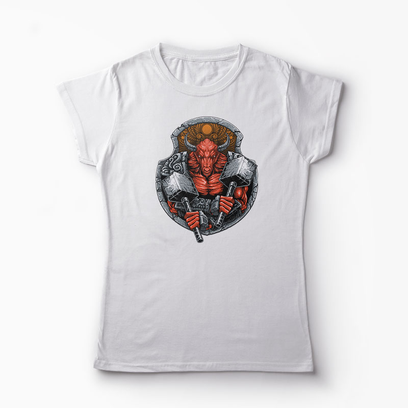 Tricou Minotaur - Femei-Alb
