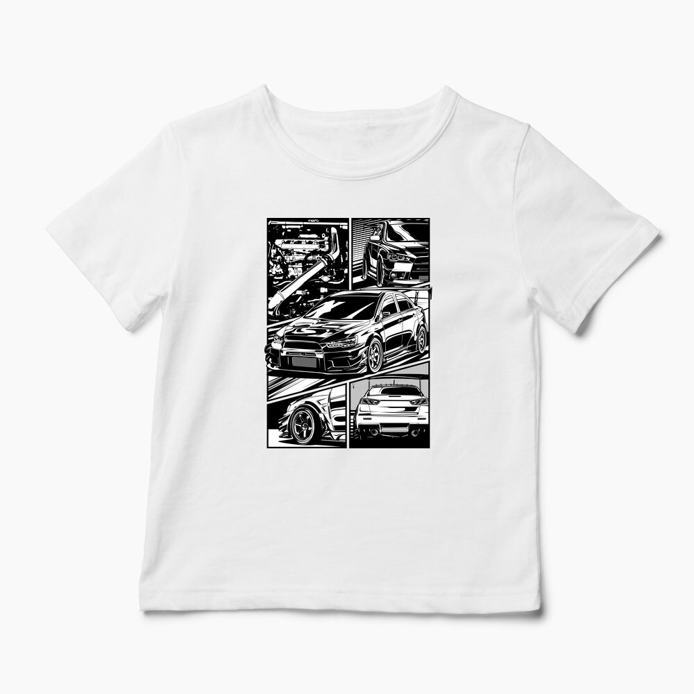 Tricou Mitsubishi Lancer Evo X - Copii-Alb