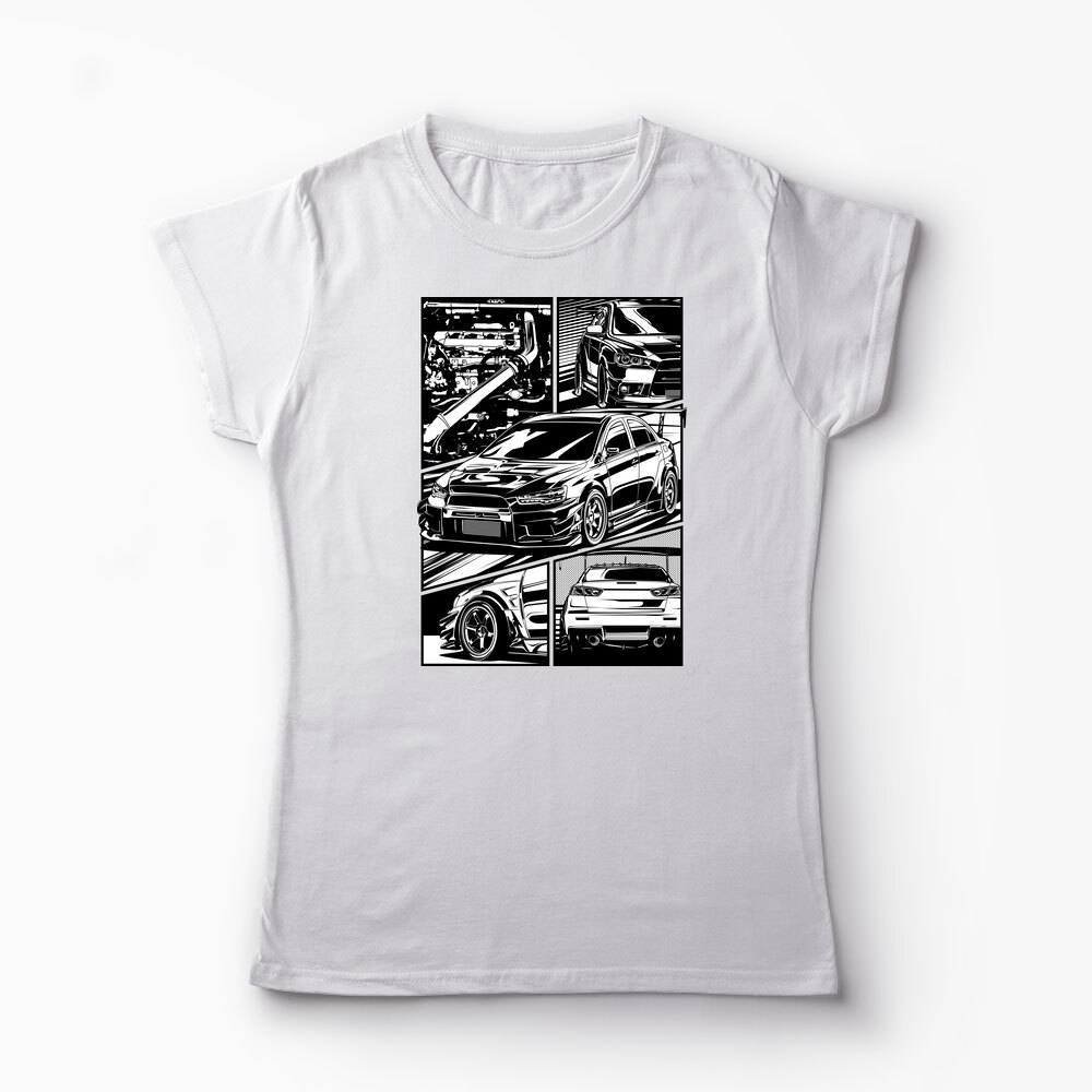 Tricou Mitsubishi Lancer Evo X - Femei-Alb