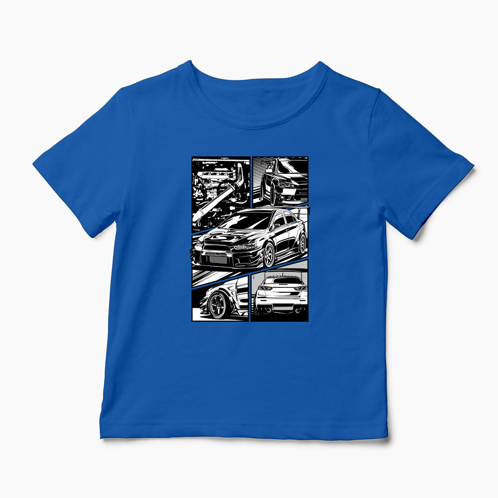 Tricou Mitsubishi Lancer Evo X - Copii-Albastru Regal