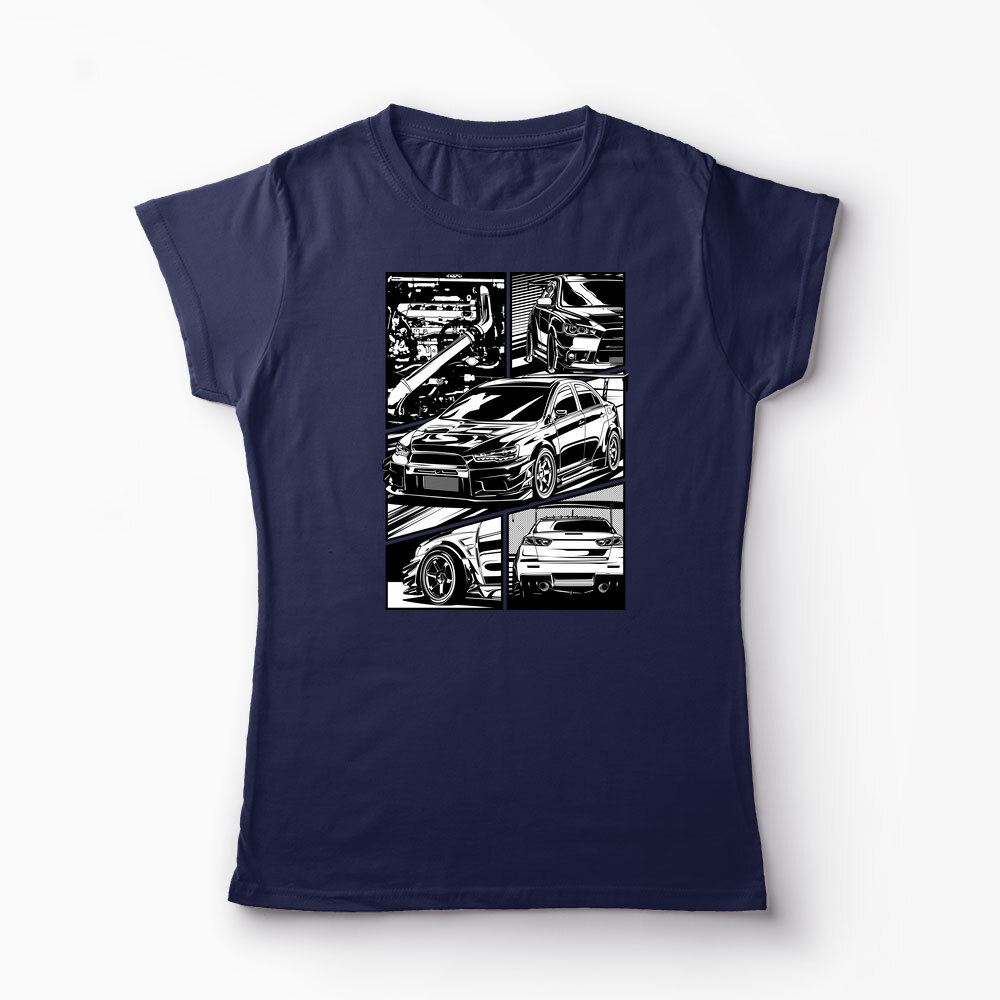 Tricou Mitsubishi Lancer Evo X - Femei-Bleumarin