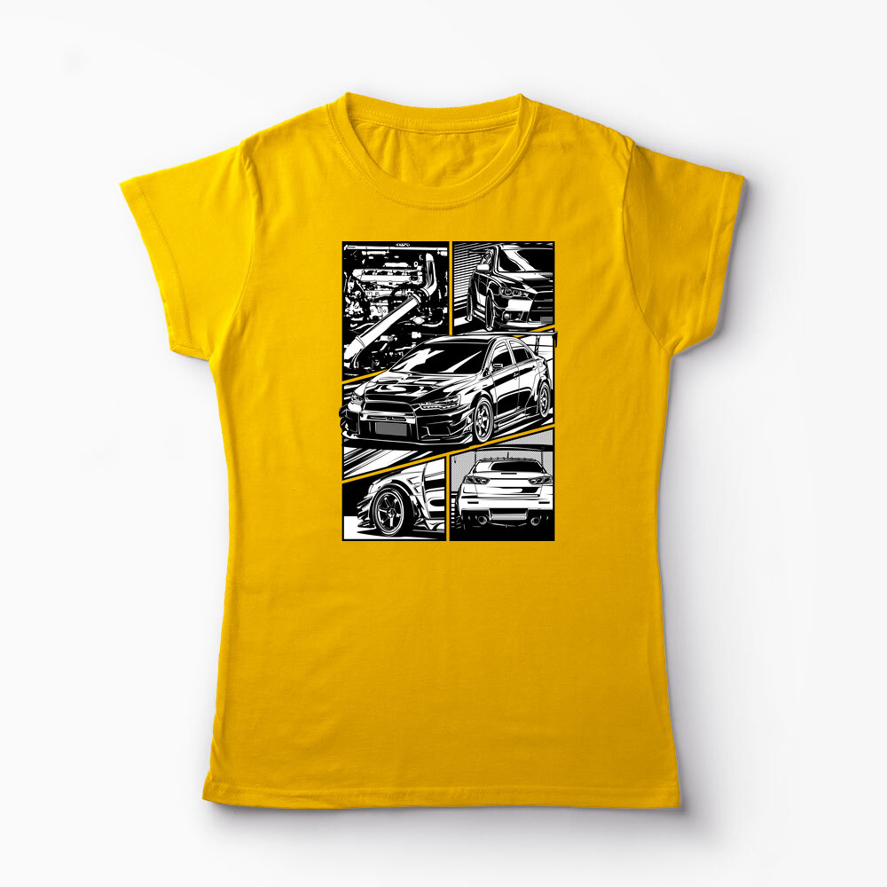 Tricou Mitsubishi Lancer Evo X - Femei-Galben