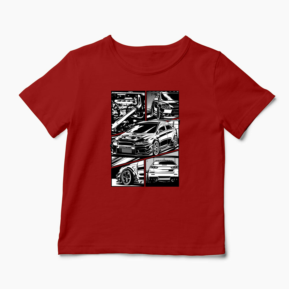 Tricou Mitsubishi Lancer Evo X - Copii-Roșu