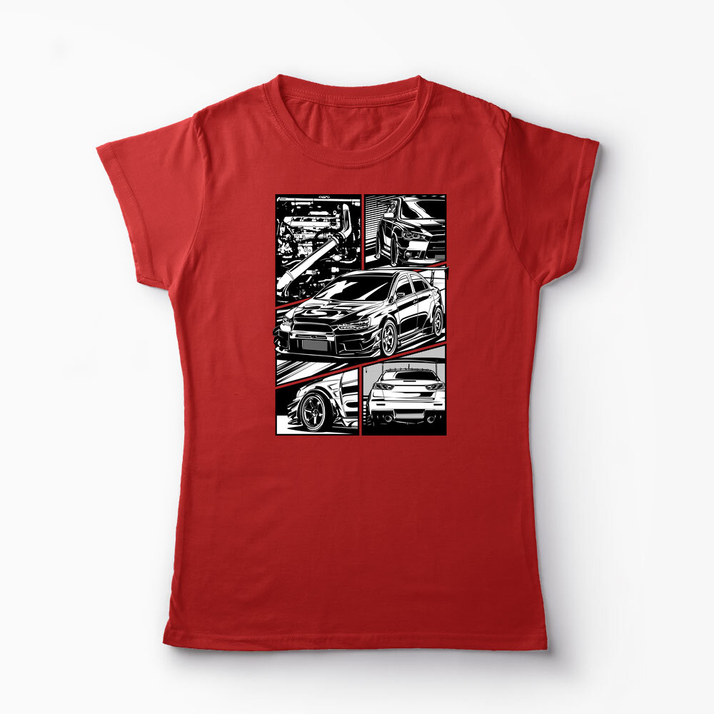 Tricou Mitsubishi Lancer Evo X - Femei-Roșu