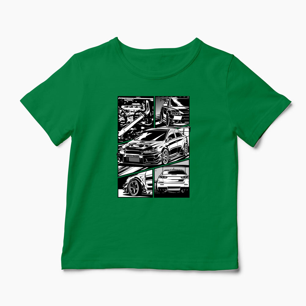 Tricou Mitsubishi Lancer Evo X - Copii-Verde