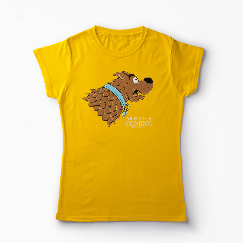 Tricou Monster Is Coming - Femei-Galben