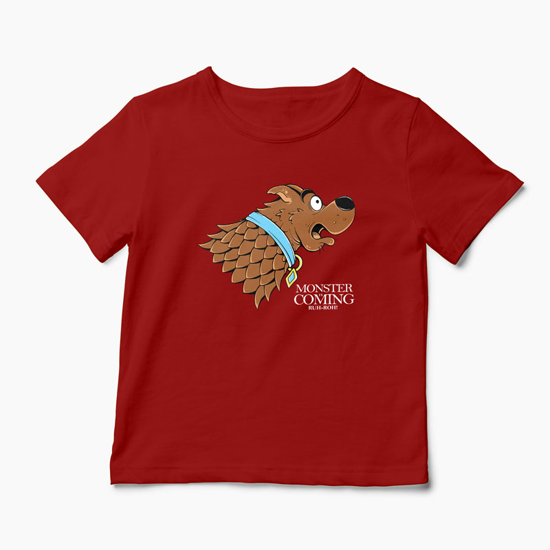 Tricou Monster Is Coming - Copii-Roșu