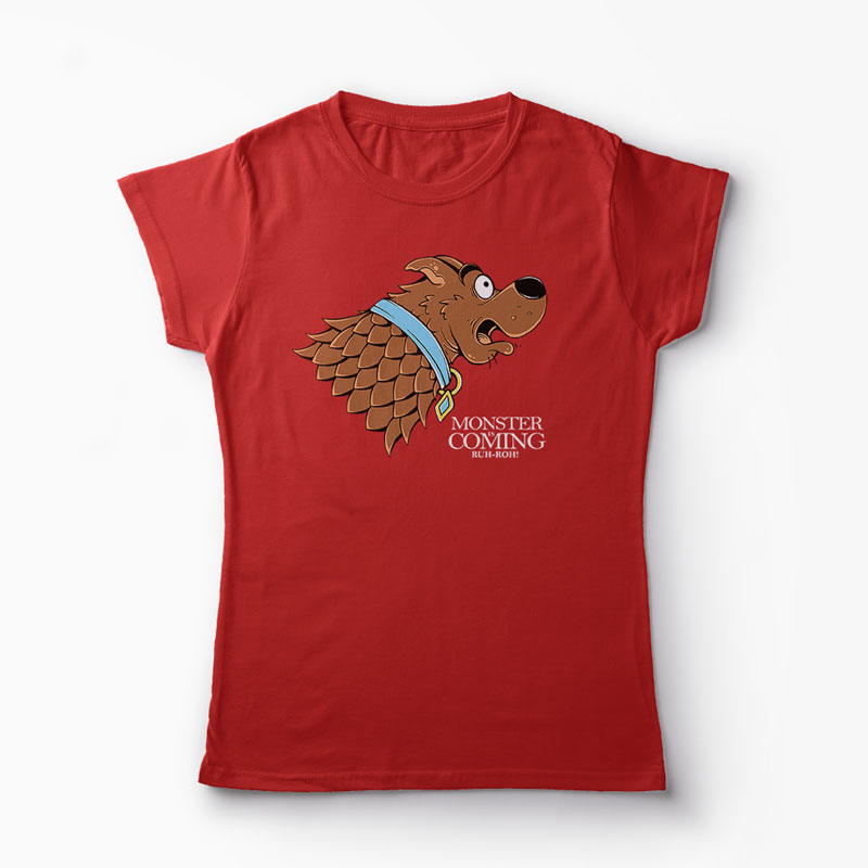 Tricou Monster Is Coming - Femei-Roșu
