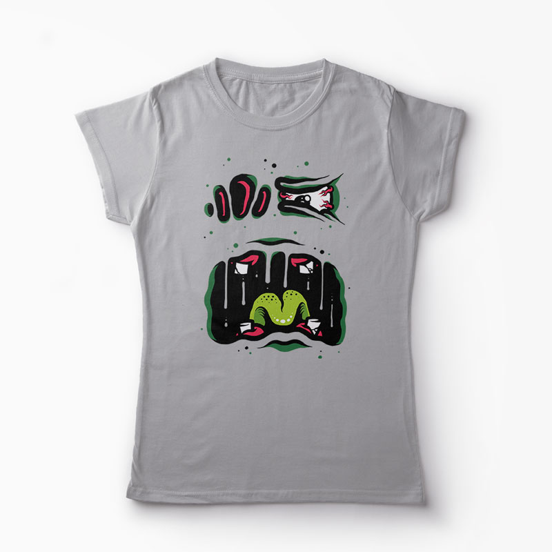 Tricou Monstru - Femei-Gri